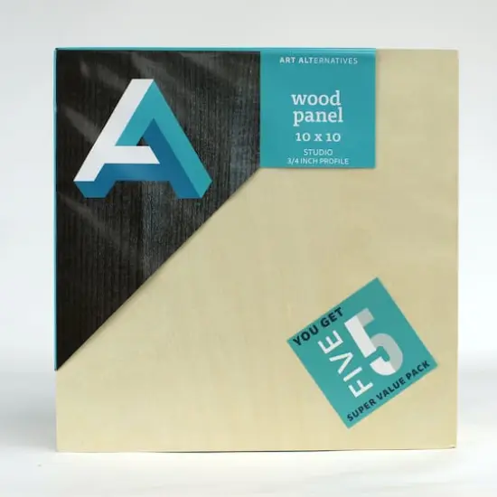 Art Alternatives 5 Pack 10" x 10" Value Pack Classic Studio Wood Panel {1}