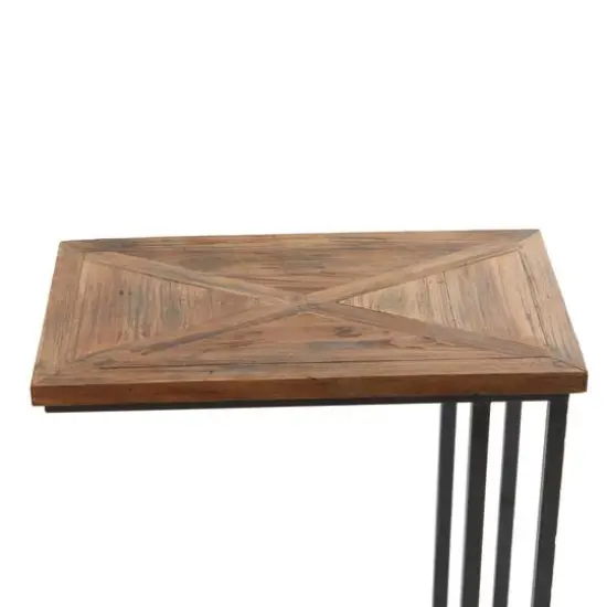 Brown Metal Rustic Accent Table 26" x 19" x 11" {4}
