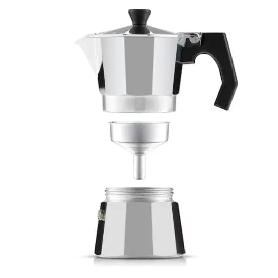 JoyJolt&reg; Italian Moka Pot 3 Cup Stovetop Aluminum Espresso Maker Silver {5}