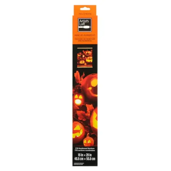 16" x 20" Jack-O'-Lanterns Paint-by-Number Kit with Wood Display Hanger by Artist's Loft&reg; {6}