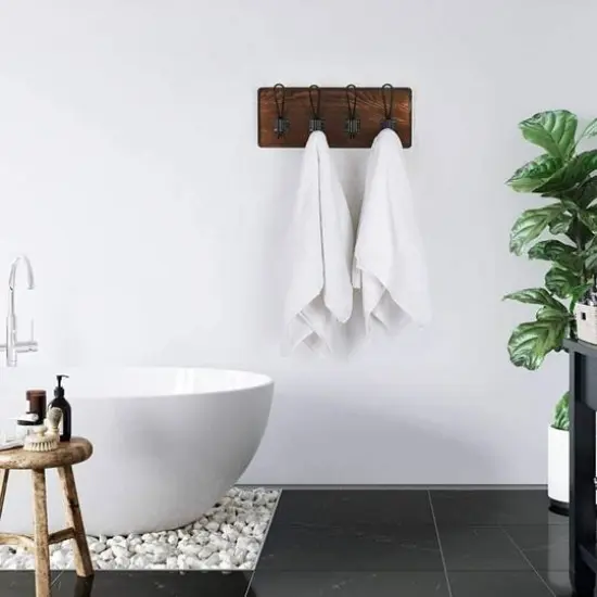 NEX&trade; Wall-Mounted 4-Hook Rustic Wood Coat Rack, 2ct. {7}