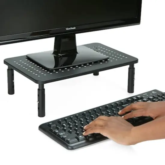 Mind Reader Black Vented Rectangle Monitor Stand {3}