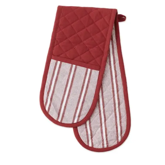 DII&reg; Chef Stripe Double Oven Mitt Barn Red {5}