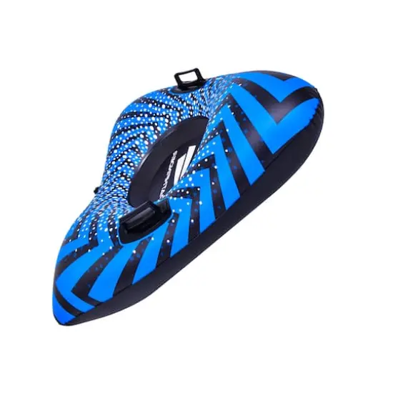 Pool Central 3.2ft. Inflatable Triangle Black & Blue Ride-On Pool Float & Snow Tube {5}