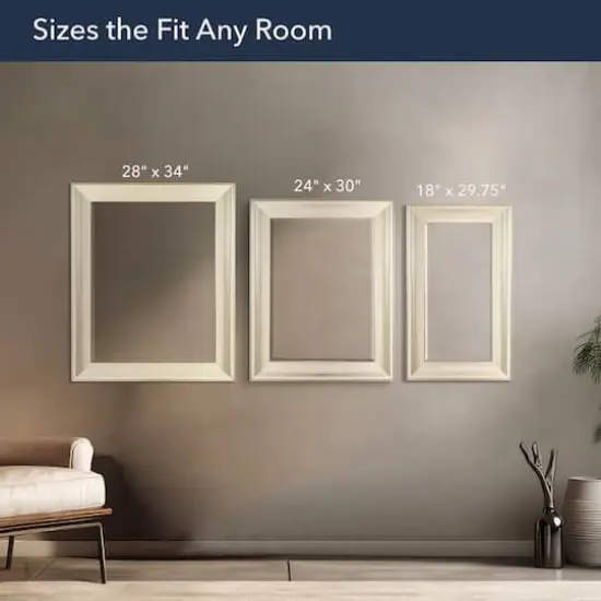 Head West 29.5" Traditional Brushed Nickel Framed Wall Vanity Mirror {4}