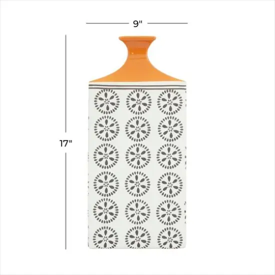 White Stoneware Transitional Vase, 17" x 9" x 7" {7}