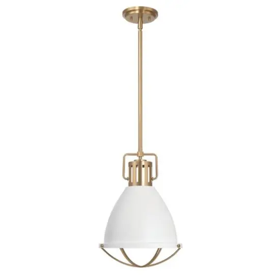 Hello Honey&reg; Kent Industrial Oversized Caged Metal Ceiling Light White/Gold {7}