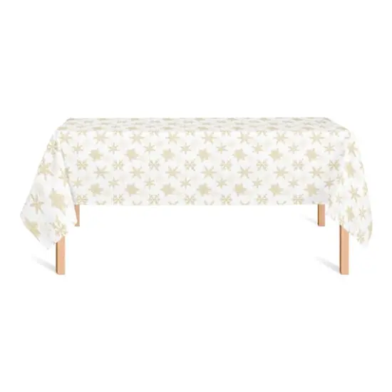 102" Cream Snowflakes Tablecloth {3}