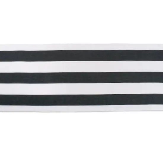Black/White Dobby Stripe Table Runner 18" x 72" {5}