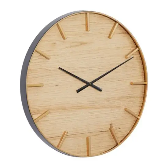 Brown Rustic Wood Wall Clock, 24" x 24" {3}