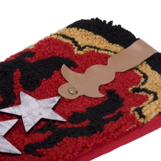 Glitzhome&reg; 19" Red Boot Hooked Stocking {5}