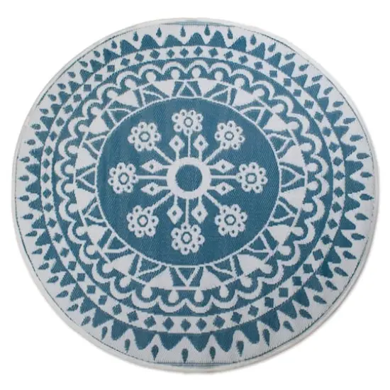 DII&reg; Round Blue Floral Outdoor Rug, 5ft. {5}