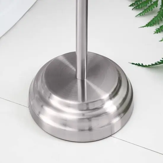 SunnyPoint 23.5" Brush Chrome Bathroom Free Standing Toilet Tissue Paper Roll Holder Stand {6}