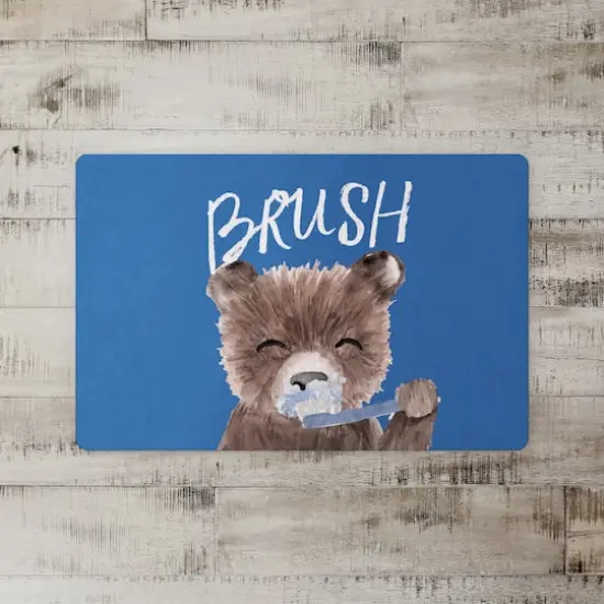 18" x 27" Bear Brushing Teeth Floor Mat {3}