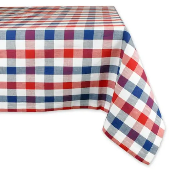 DII&reg; 84" Red, White & Blue Check Tablecloth {1}
