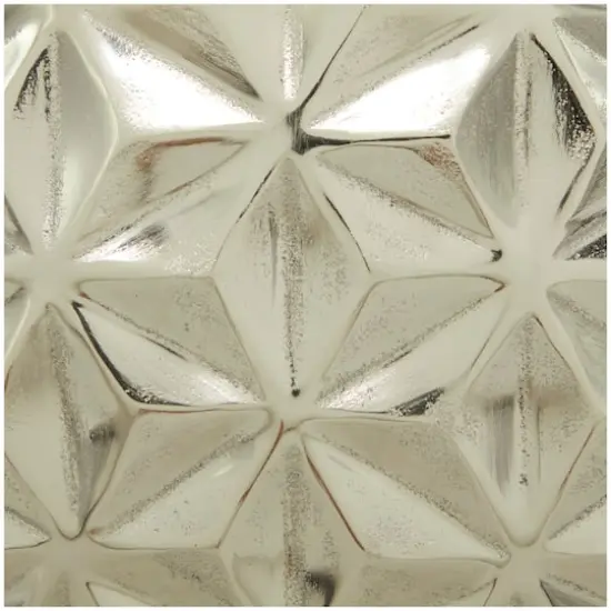 CosmoLiving by Cosmopolitan Aluminum Faceted Geometric Vase Silver {4}