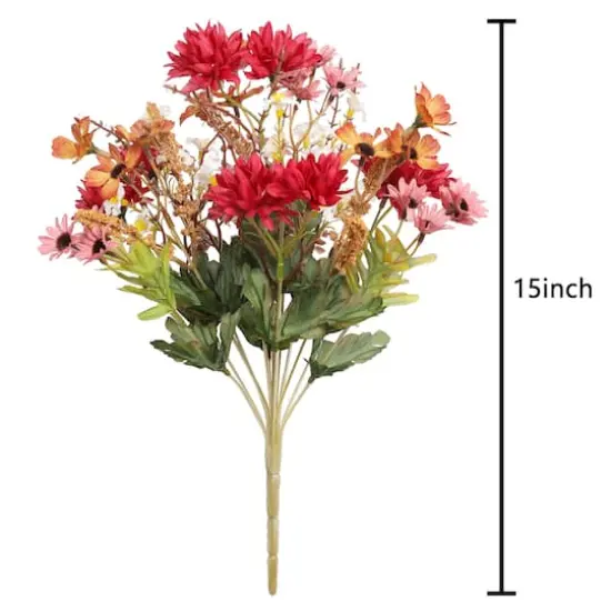 15" Mum Mix Deluxe Bush by Ashland&reg; Red/Orange {4}