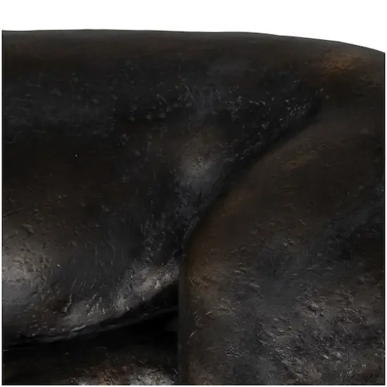 13" Black Laying Leopard Sculpture {8}