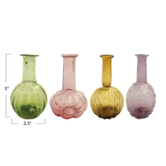 Hello Honey&reg; Embossed Reclaimed Glass Vase Set {5}