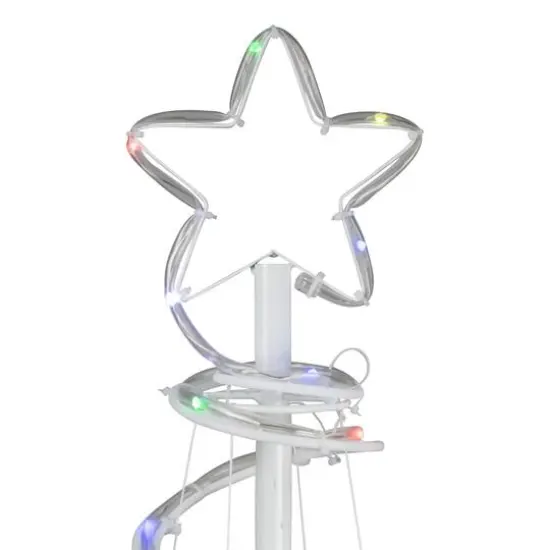 6ft. Outdoor Spiral Artificial Christmas Tree, Color Changing LED Lights {5}