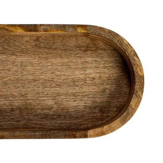 Hello Honey&reg; 21.5" Natural Footed Mango Wood Tray {4}