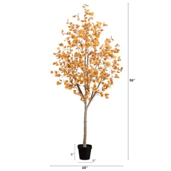 8ft. Potted Artificial Autumn Eucalyptus Tree {5}