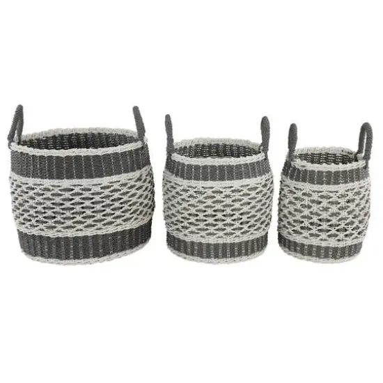 Gray Plastic Eclectic Storage Basket Set {8}