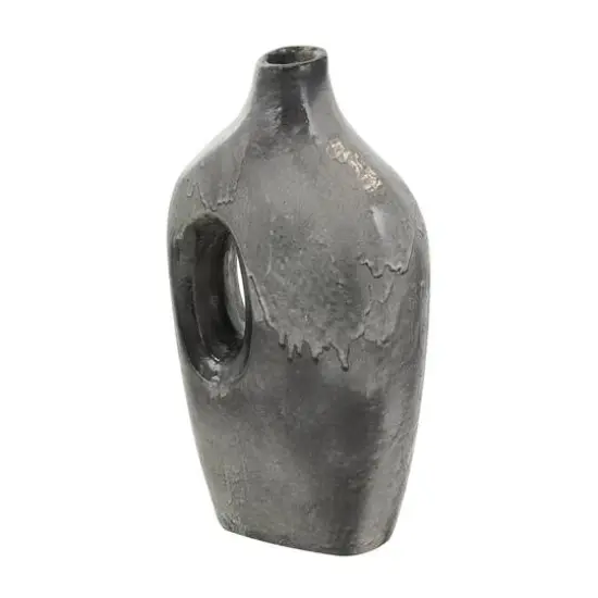 Gray Paper Mache Marble Inspired Decorative Vase with Cutout Handle {10}