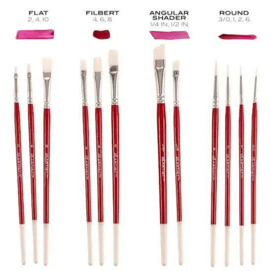 Hello, Artist! Short Handle White Taklon 12 Piece Brush Set {24}