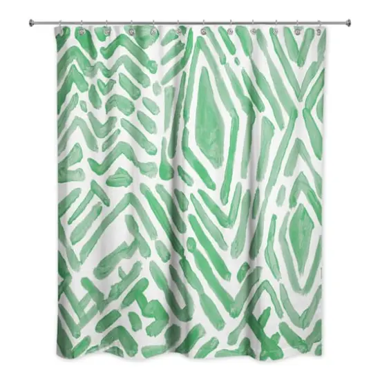 Wild Pattern Shower Curtain Green and White {1}