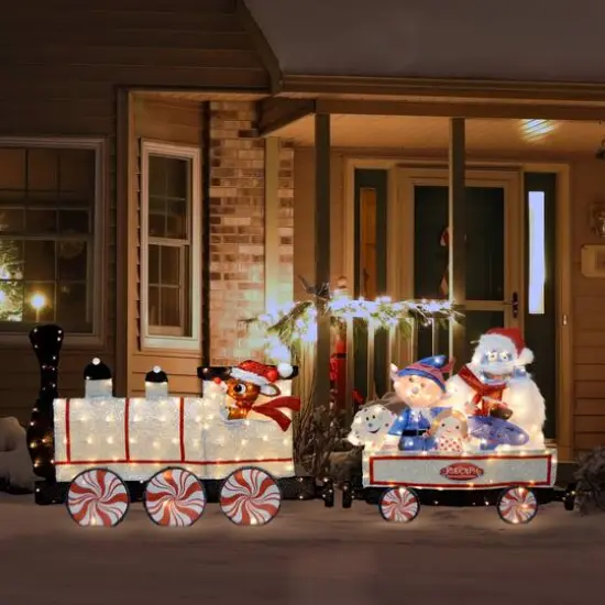 Rudolph the Red-Nosed Reindeer & the Island of Misfit Toys 80" LED 2D Yard Art Train Set {3}