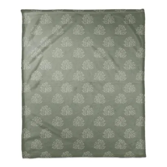 Blooming Bush Coral Fleece Blanket Green {1}