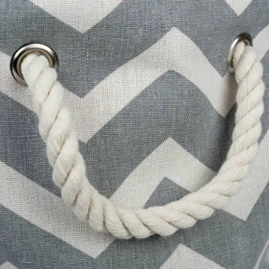 DII&reg; Medium Round Chevron Polyester Bin Gray {5}