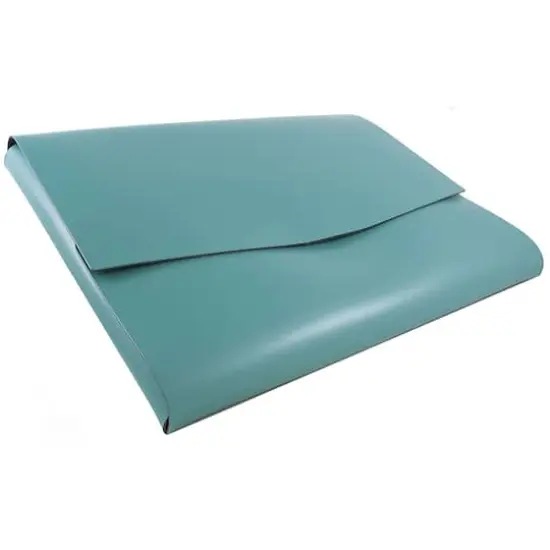 JAM Paper Italian Leather Snap Closure Portfolio Teal {5}