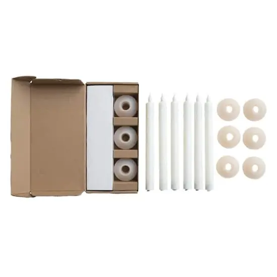 Hello Honey 10" Evening LED Taper Candles with Holder, 6ct. {5}