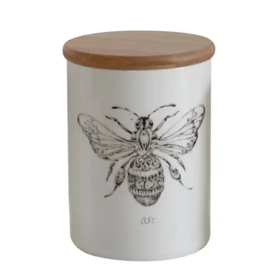 Hello Honey&reg; 6" Insect Print Stoneware Jar with Bamboo Lid {1}