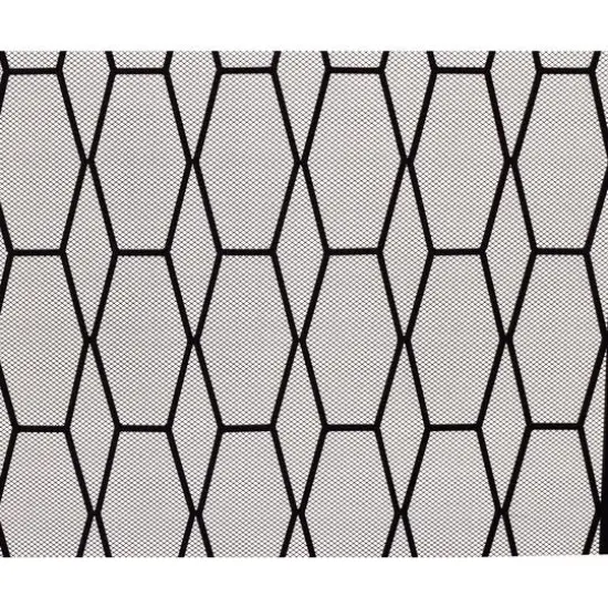 Black Metal Contemporary Fireplace Screen, 31" x 51" x 1" {3}