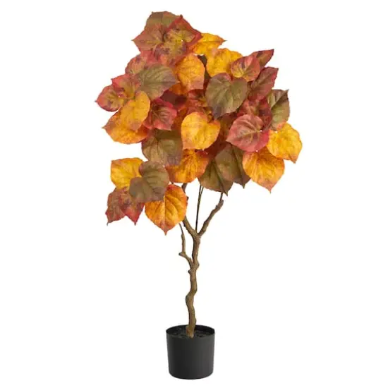 4ft. Potted Autumn Umbrella Ficus Fall Artificial Tree {1}