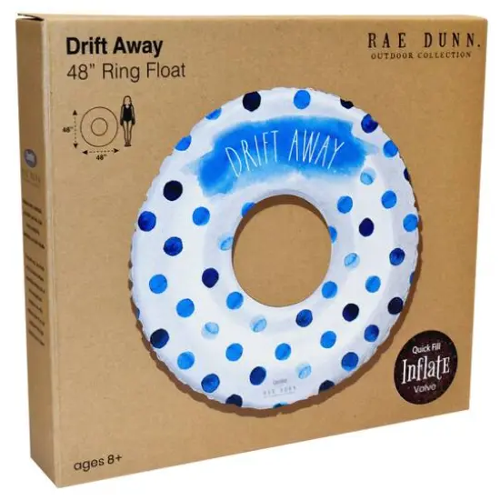 Rae Dunn 4ft. Drift Away Indigo Polka Dot Pattern Ring Float {7}