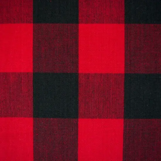 DII® 70" Buffalo Check Round Tablecloth Tango Red and Black {5}
