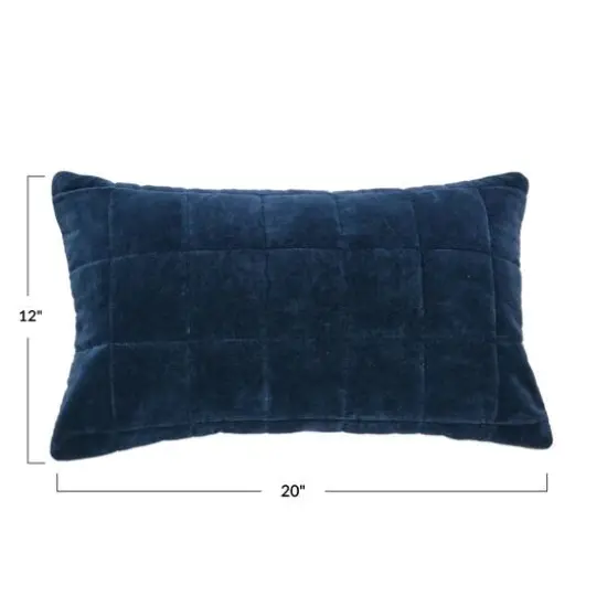 Hello Honey&reg; 20" Quilted Velvet Lumbar Pillow Cover Blue {4}