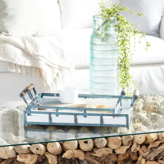 Blue Metal Farmhouse Tray Set {9}