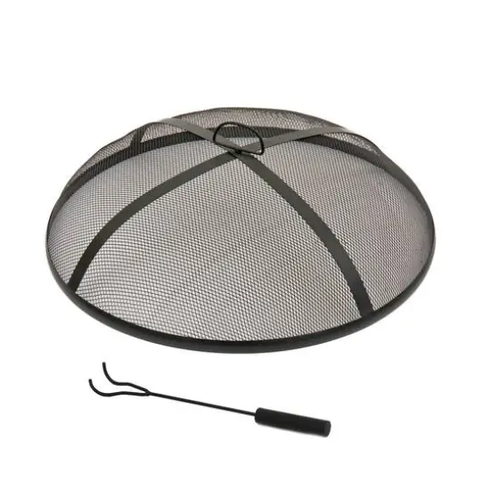 33" Hammered Copper Fire Pit with Stand & Screen {8}