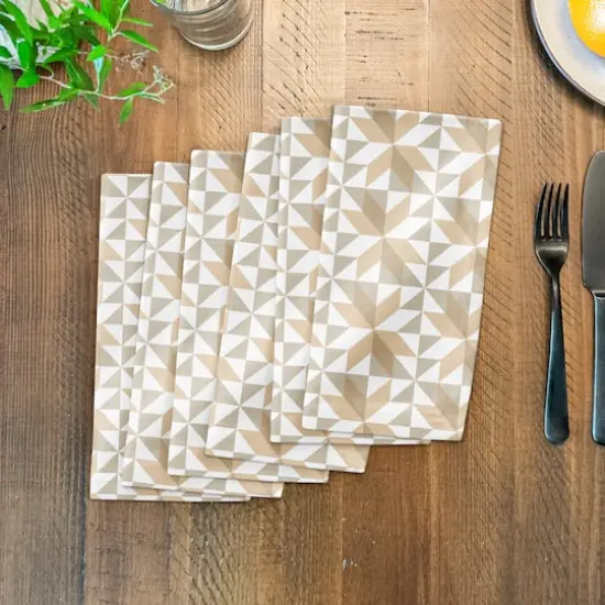 Neutral Barn Star Pattern Cotton Twill Napkin {4}