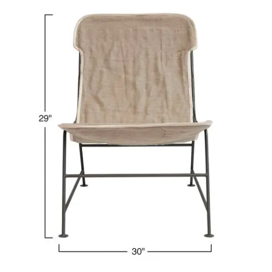 Hello Honey&reg; Reclined Linen Sling Chair with Metal Frame {7}