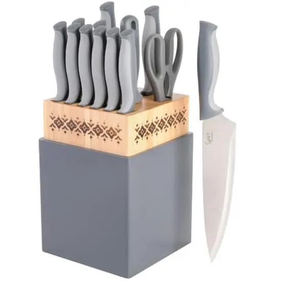 Spice by Tia Mowry Savory Saffron Gray 14 Piece Cutlery Set {1}