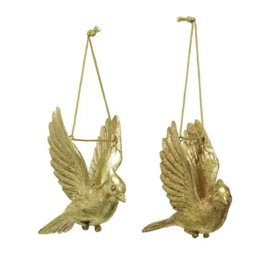 Hello Honey&reg; 4.75" Gold Cardinal Ornament Set for Decorations {1}