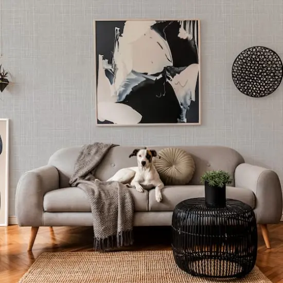 Simplify Gray Linen Adhesive Wallpaper {5}