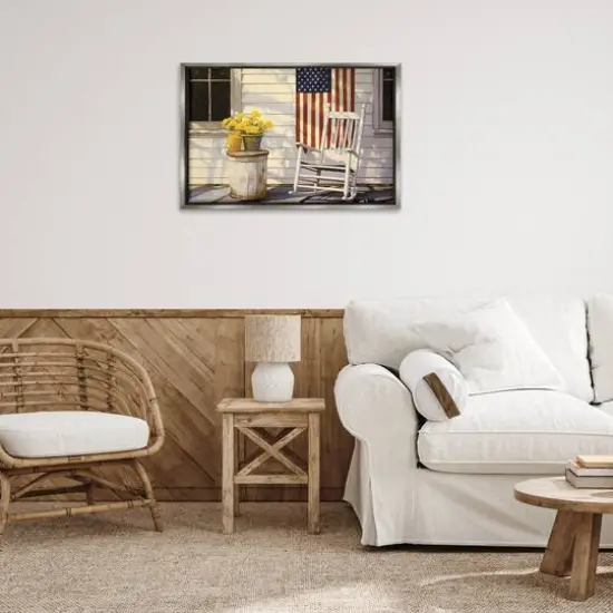 Stupell Industries Americana Deco Scene Floater Framed Art Gray {3}