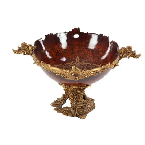 19" Gold Resin Traditional D&eacute;cor Bowl {6}
